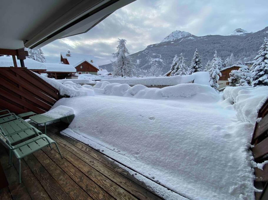 Appartement 4 Pers Grande Terrasse Vue Pistes Ski Saint-Chaffrey Exterior foto